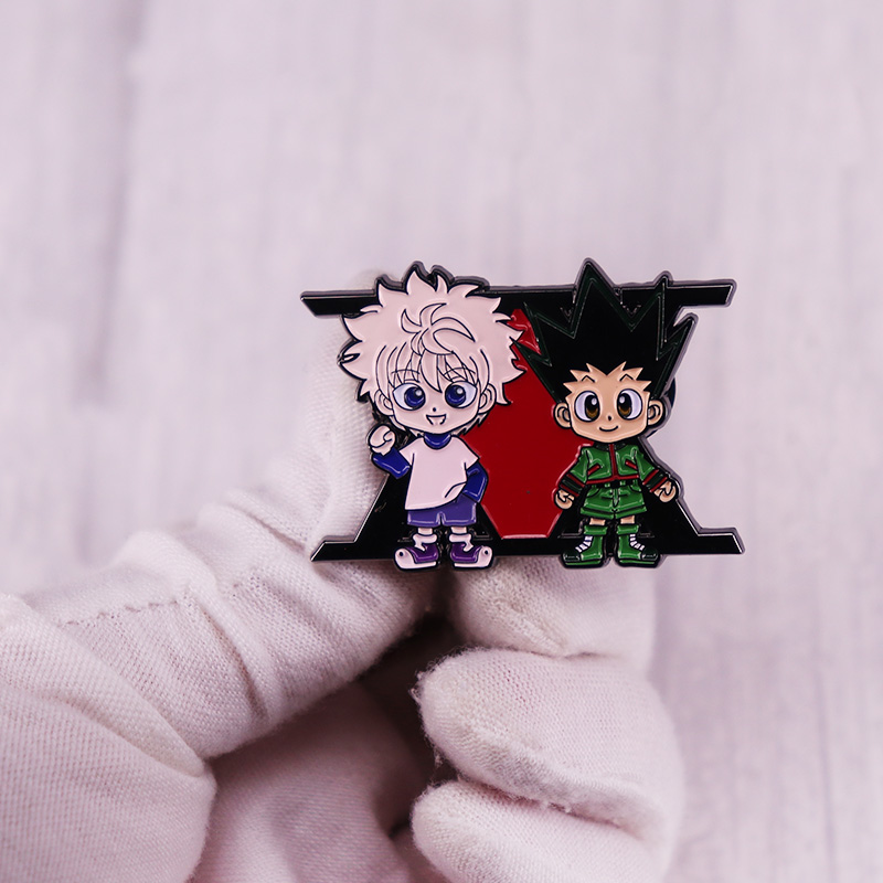 Hunter X Hunter Killua und Gon Emaille Pin Brosche Cartoon Abzeichen Freund Geschenk Zubehör – Detail 4