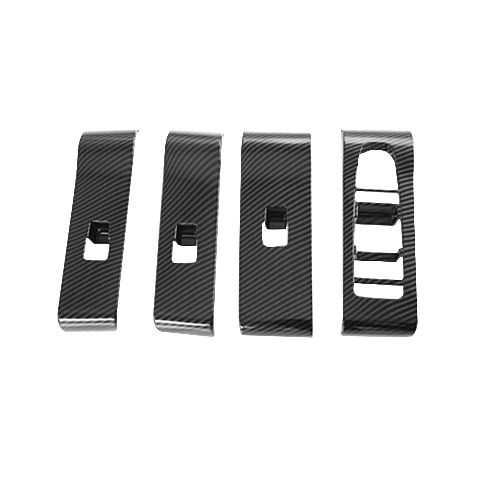 Window Switch Button Covers Sticker Car Door Window Carbon Fiber Color Durable Right Drive ABS for Byd Yuan Plus 2022