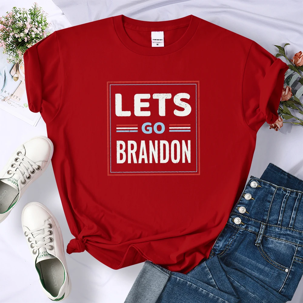 Lets Go Brandon Print T Shirts for Woman Funny Letter Graphic Tees Women  Anime Summer Women T-shirt Grunge Aesthetic Clothing - AliExpress