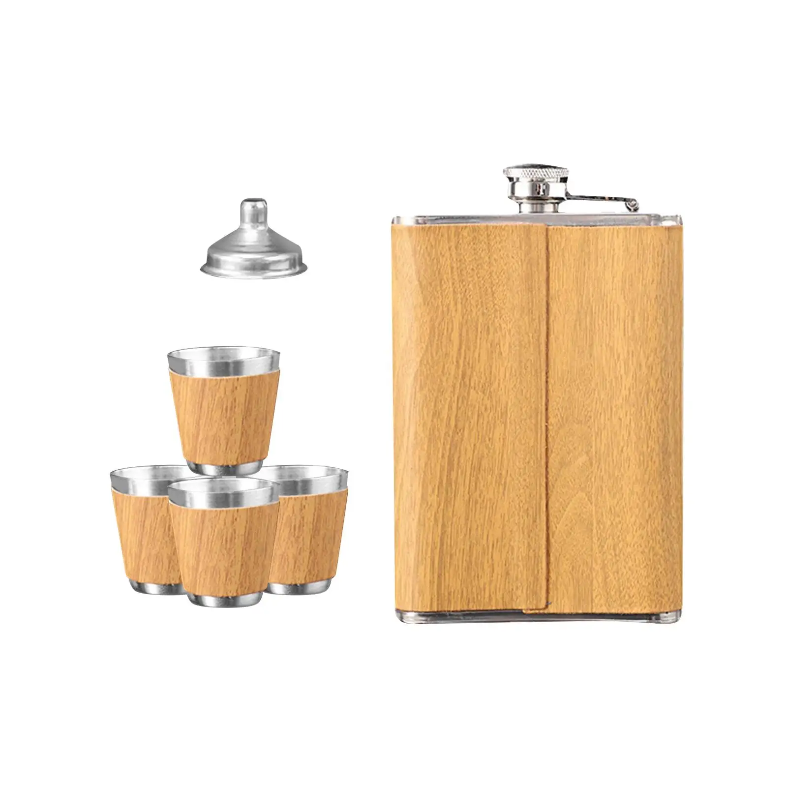Hip flasks Ultralight Bottle with Cups Cap Pocket with Funnel liquors Container spirits flasks for Travel Backpacking Men Unisex
