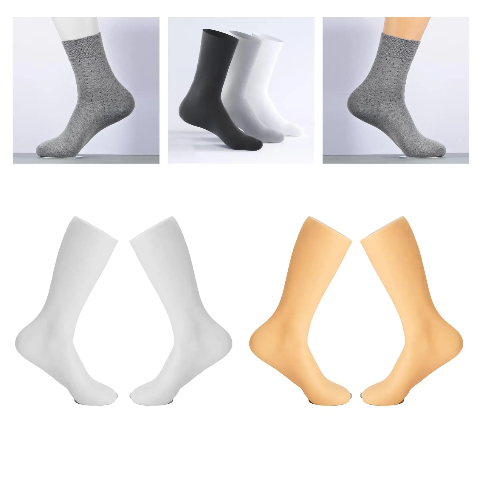 Freestanding Mannequin Foot Model Sock Display Repeated Use Support Durable Short Stocking Mannequin for Window Male