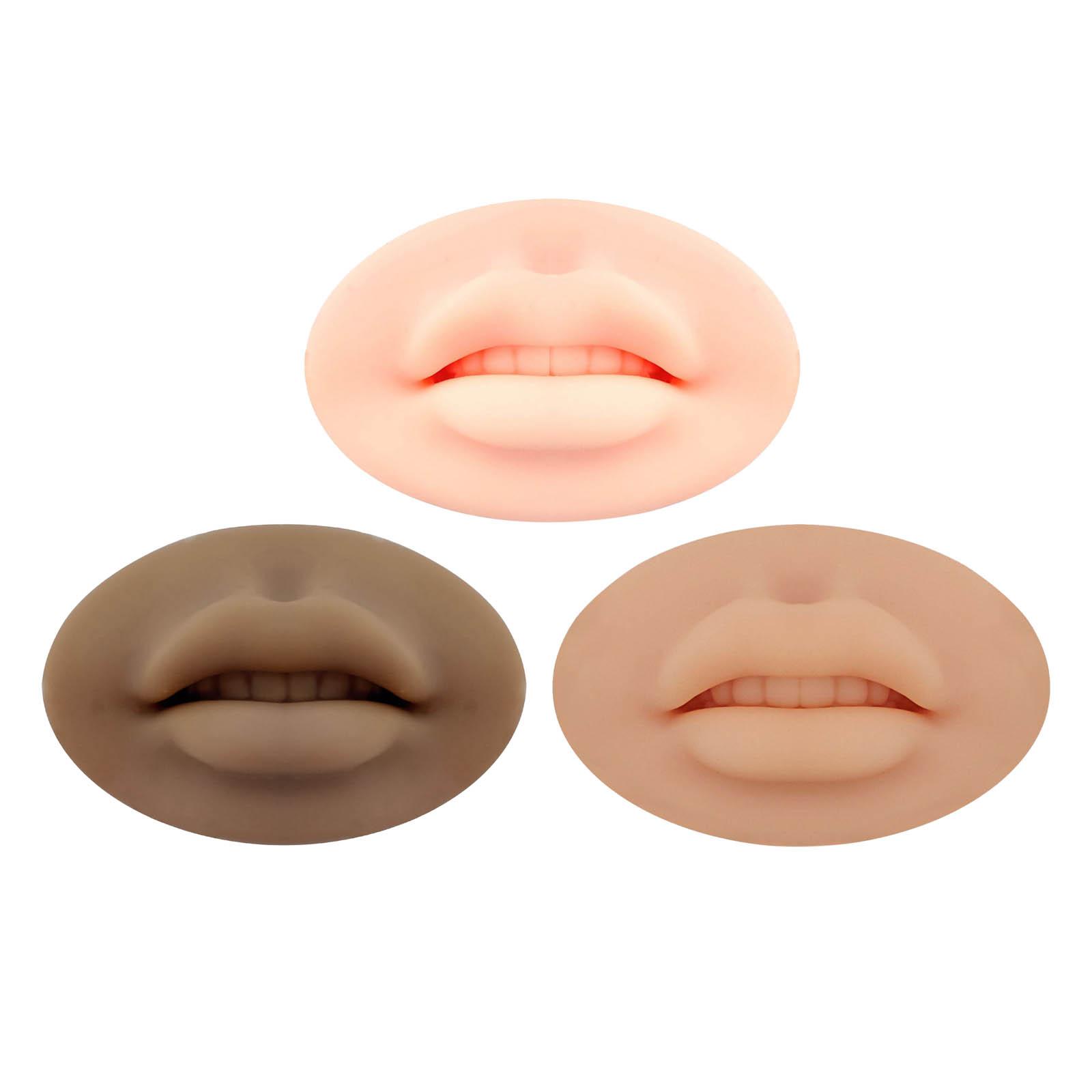 Silicone Lip Model 3D Imitation Permanent Makeup Training Mannequin Tattoo Skin Practice Fake Skin Tattoo for Teaching Tool Soft