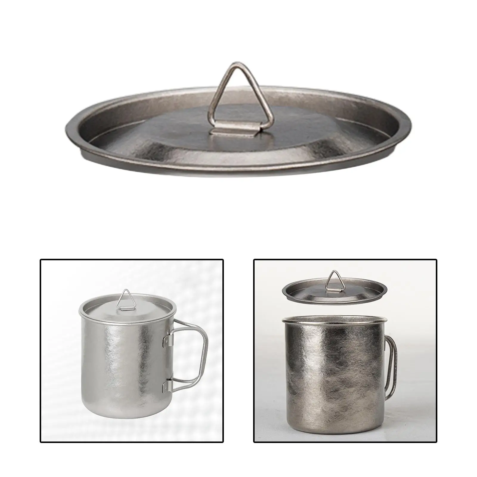 8.5cm Tea Coffee Mug Lid Camping Pot Lid Water Cup Cookware Titanium Water Cup Lid for Picnic Trekking Travelling Hiking Outdoor
