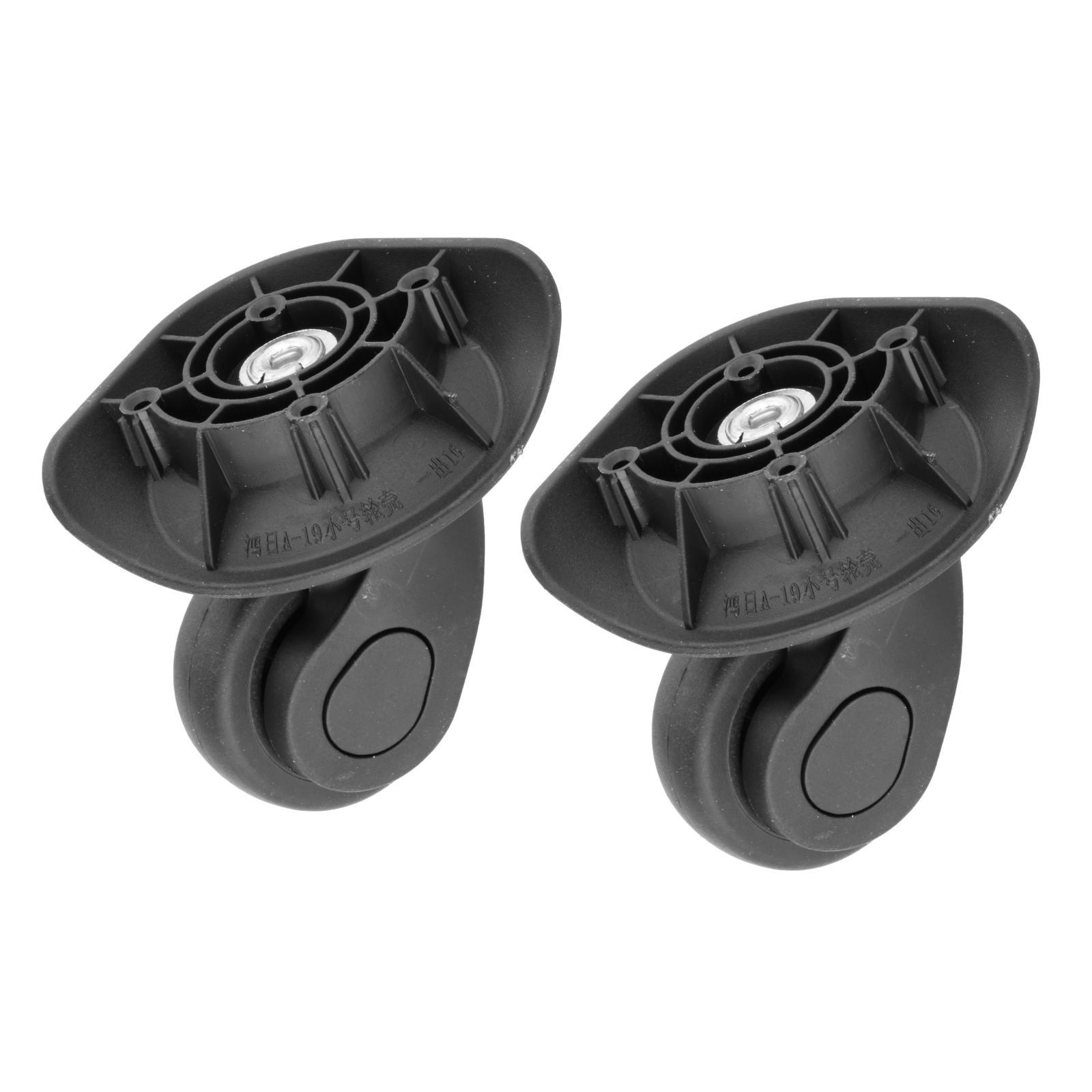 2Pcs Universal Luggage Wheel Suitcase Repair for A19 Replacement Wheel Pulley Repair Parts 360 Swivel Plug in Black Travel Quiet