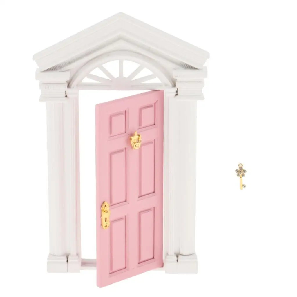 1:12th Dollhouse Miniature Furniture Wooden European-style Villa Exterior Doors