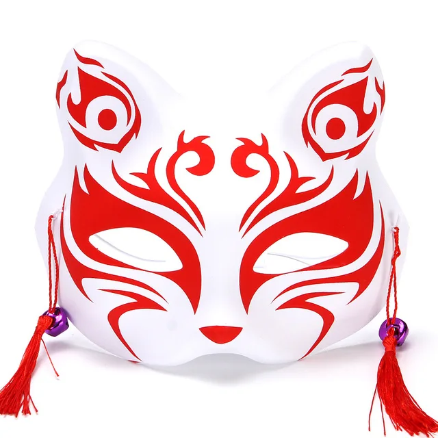 Anime Demon Slayer Fox Mask Hand-painted Japanese Mask Half Face