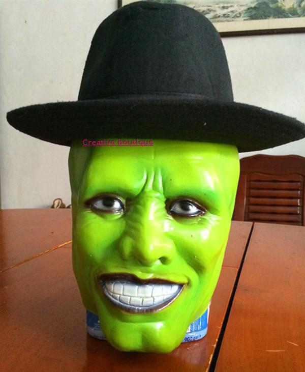 Luxus Latex berühmte Filme die Maske Jim Carrey männliche Maske Herren Kostüm Superheld Comic Erwachsene Kostüm Zubehör Spielzeug maske – Detail 3