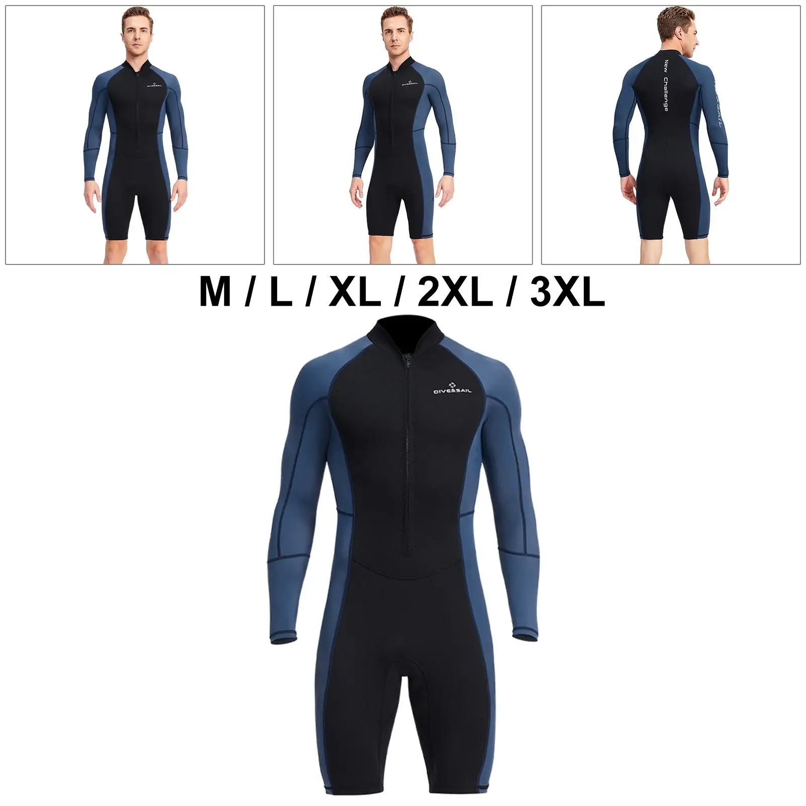 Swimsuit Wetsuit Scuba Diving Suit for Men Long Sleeve Swimwear One Piece UV Protection Wet Suit Surfing Snorkeling Kayaking