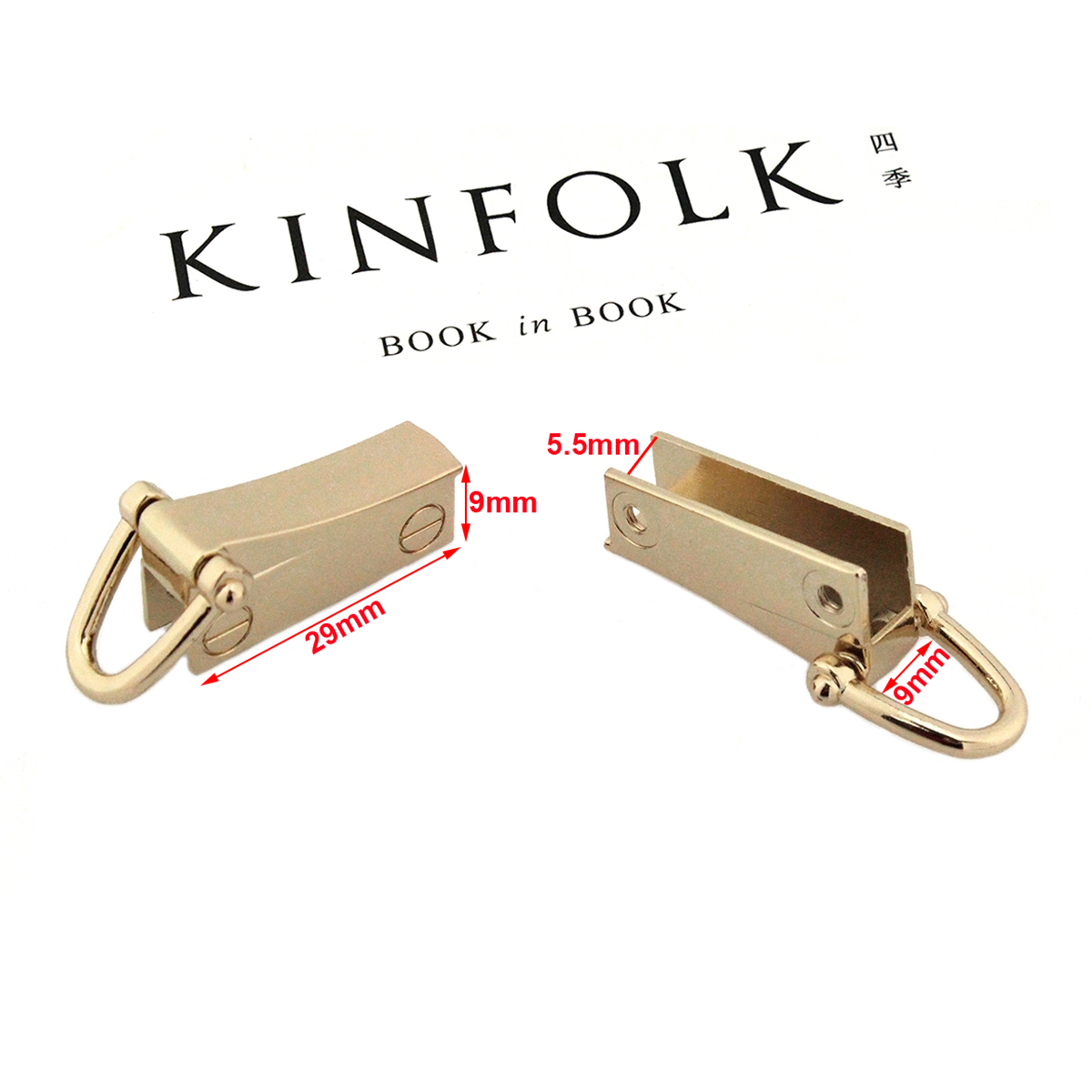 2 Stück Metalltasche Seitandanker Zwickel Kleiderbügel Klemmen Tasche Seitenkante Ankerverbindungs-Hardware mit D-Ringen für Tasche Geldbörse Riemen – Detail 1