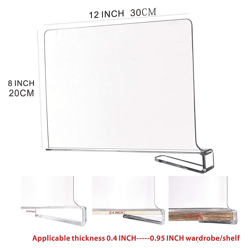 Acryl teiler Regal teiler für Schränke Organisatoren mit Holz regalen Regal teiler Schrank Geldbörsen Separatoren Regal teiler – Detail 12
