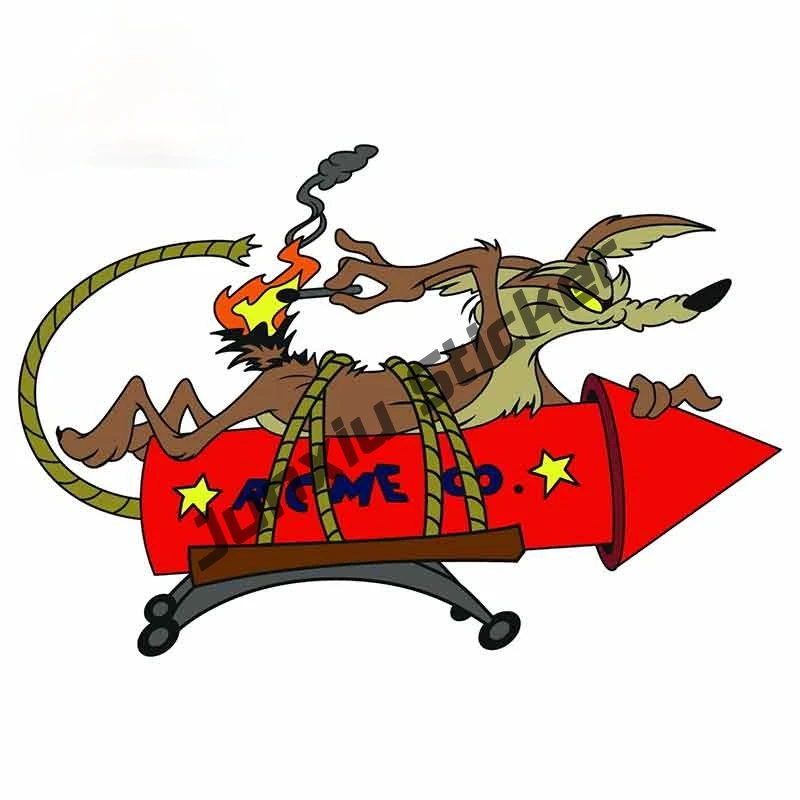 Coyote Cartoon Car Bumper Sticker Decal 3'' x 6'' Wile E 