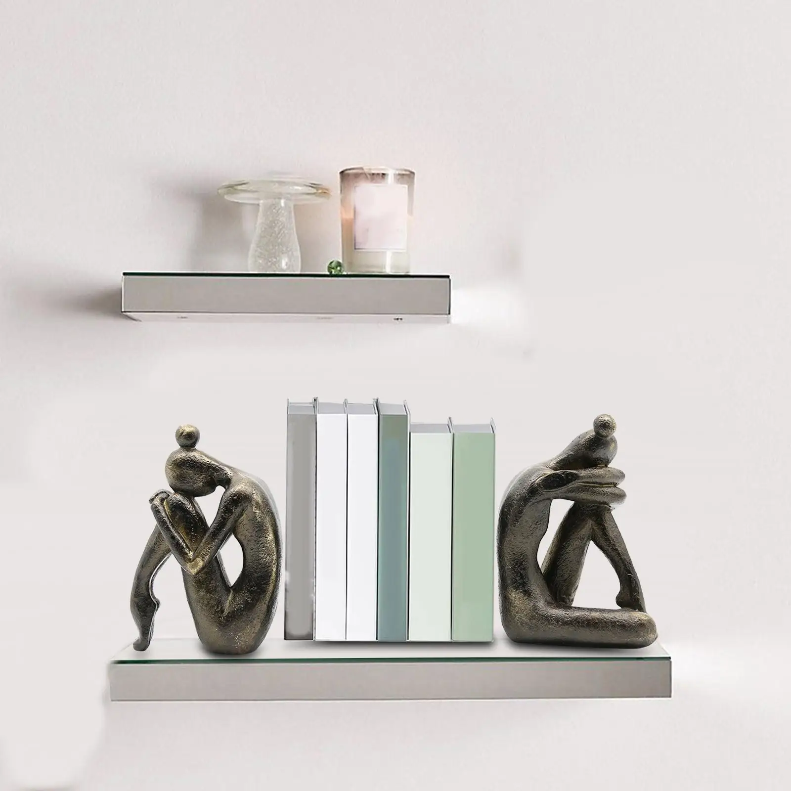 Thinker Bookends Book Holder Ornament Table Modern Decorative Bookends for Heavy Books Decorative Bookends Bookends for Shelves