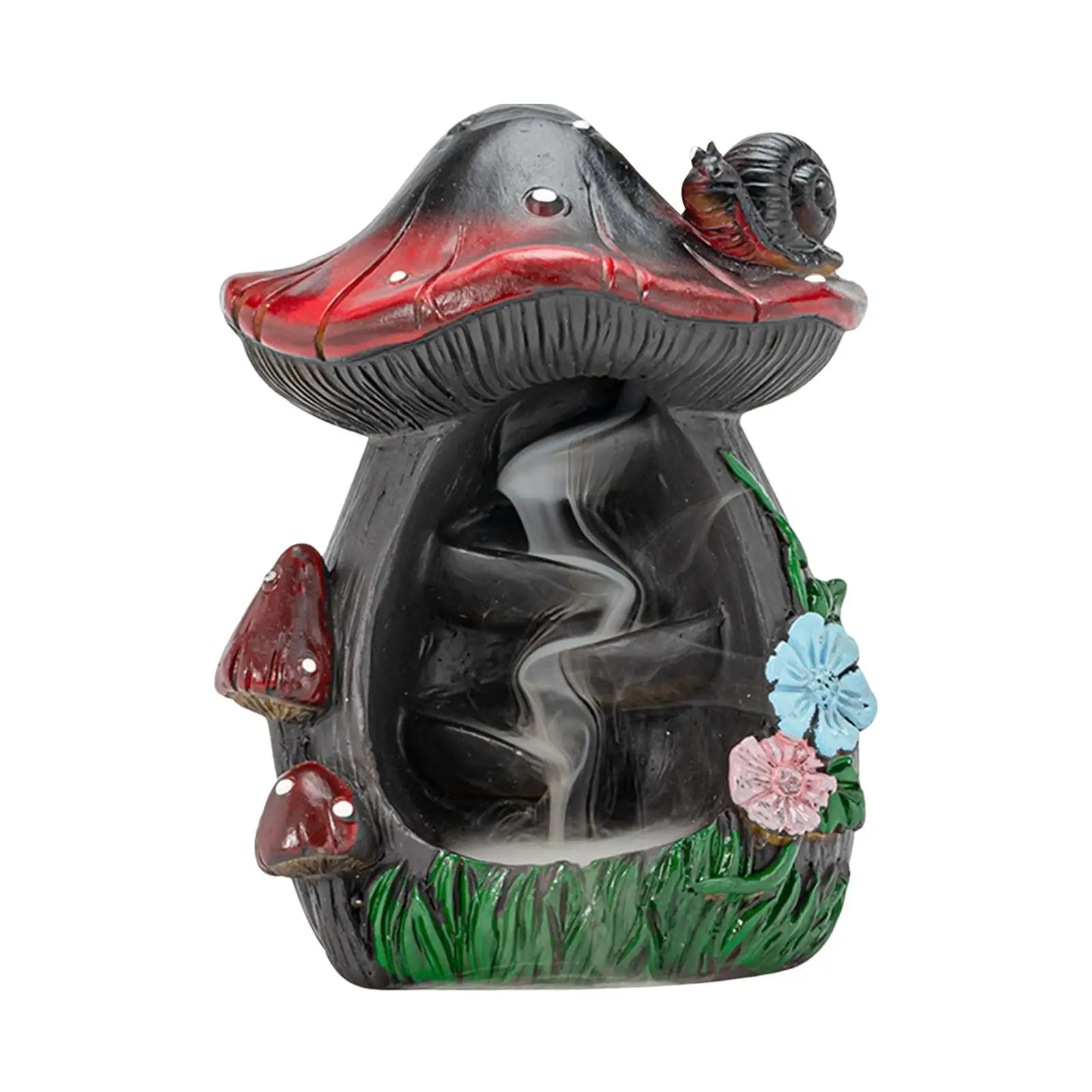 Backflow  Burner Censer Waterfall  Cones Holder Mushroom Statue Collectible Fragrance for Livingroom Hotel Accent