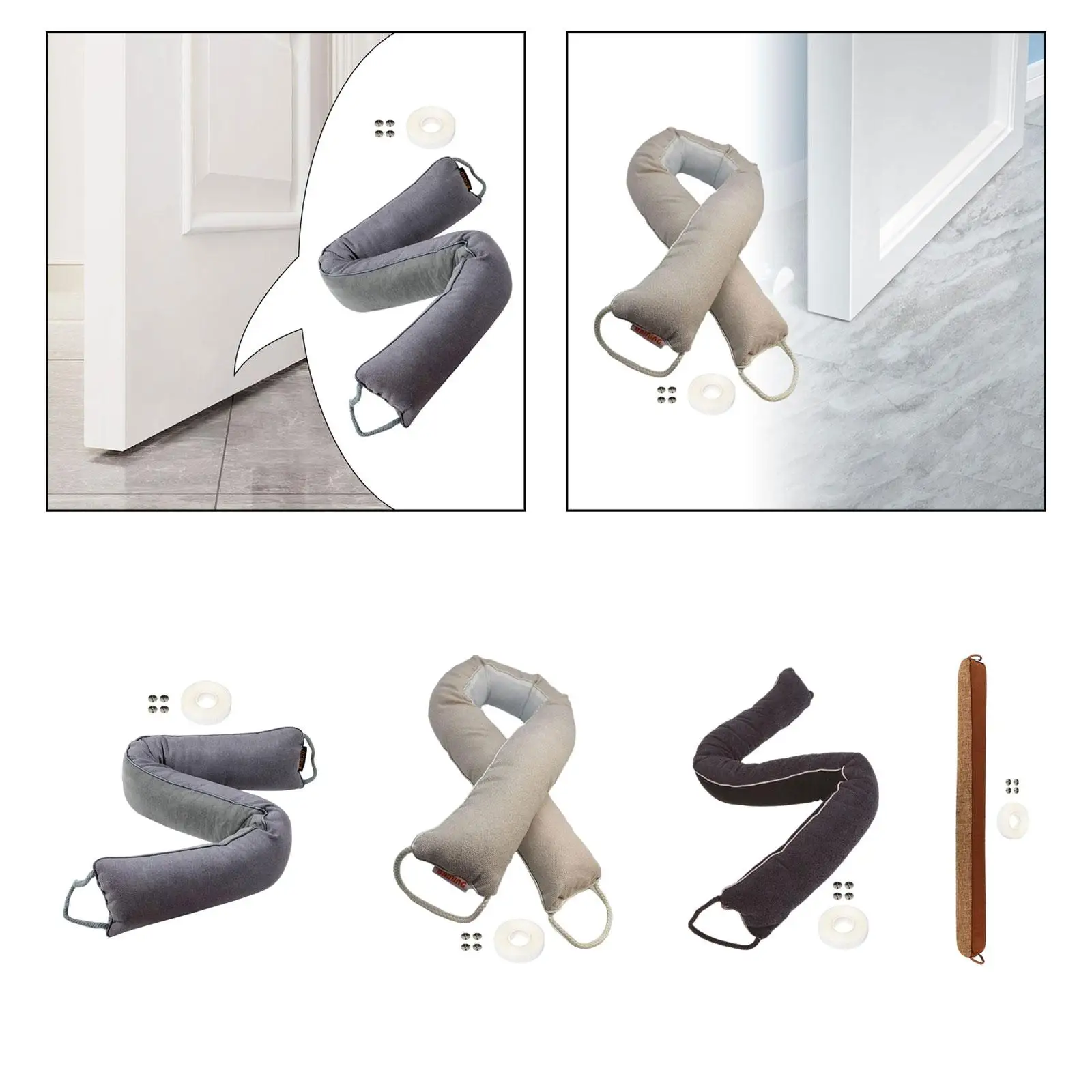 Door Draft Stopper All Season Easy Install Stoppers Sealing Strip Economical with Easy Hanging Handles Windproof Door Protect