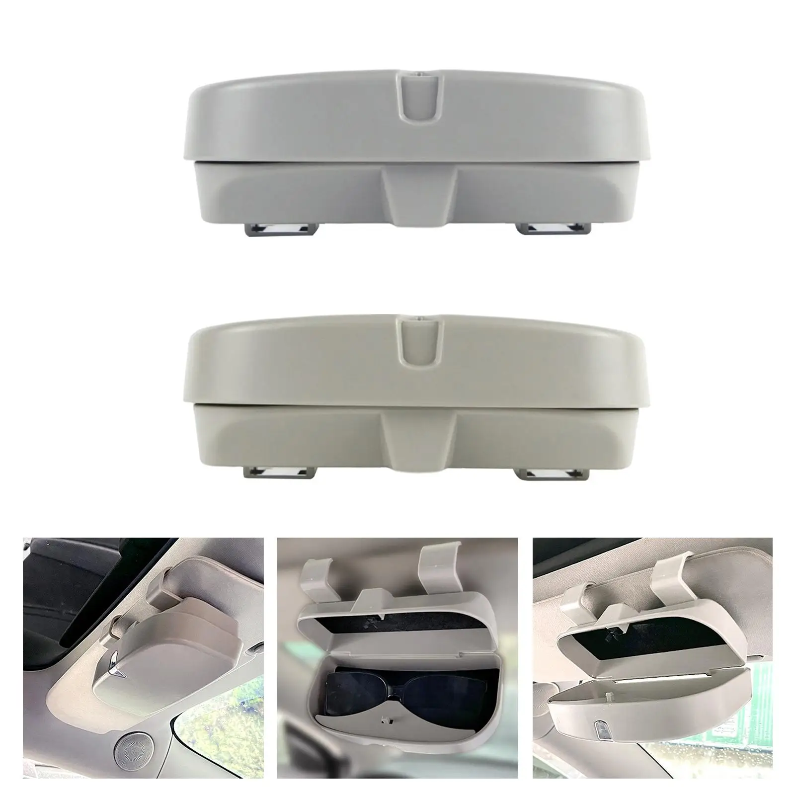 Universal Car Glasses Holder Clip Eyeglasses Storage Organizer Protective Box Storage Box Fit for Tesla Model 3 Y Car Sun Visor