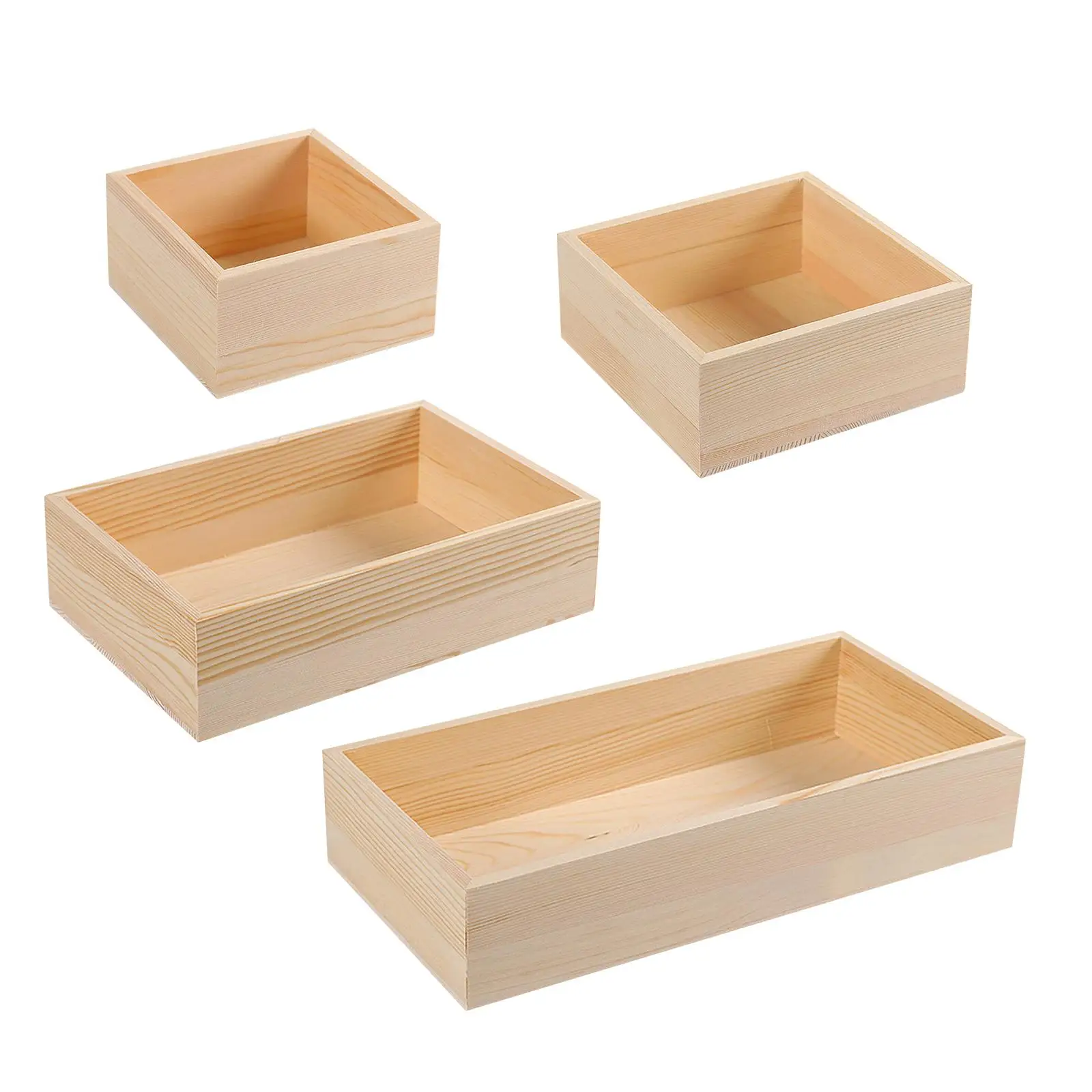 Wood Storage Box Large Capacity Containers for Vanity Shelf Household Closet