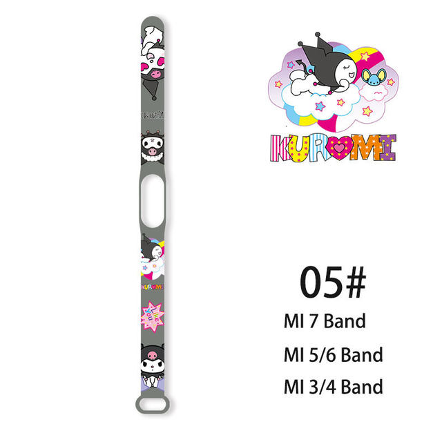 海外並行輸入正規品 New Sanrio 5 3 6 7 Band Mi Xiaomi for Strap Silicone Kuromi アクセサリー