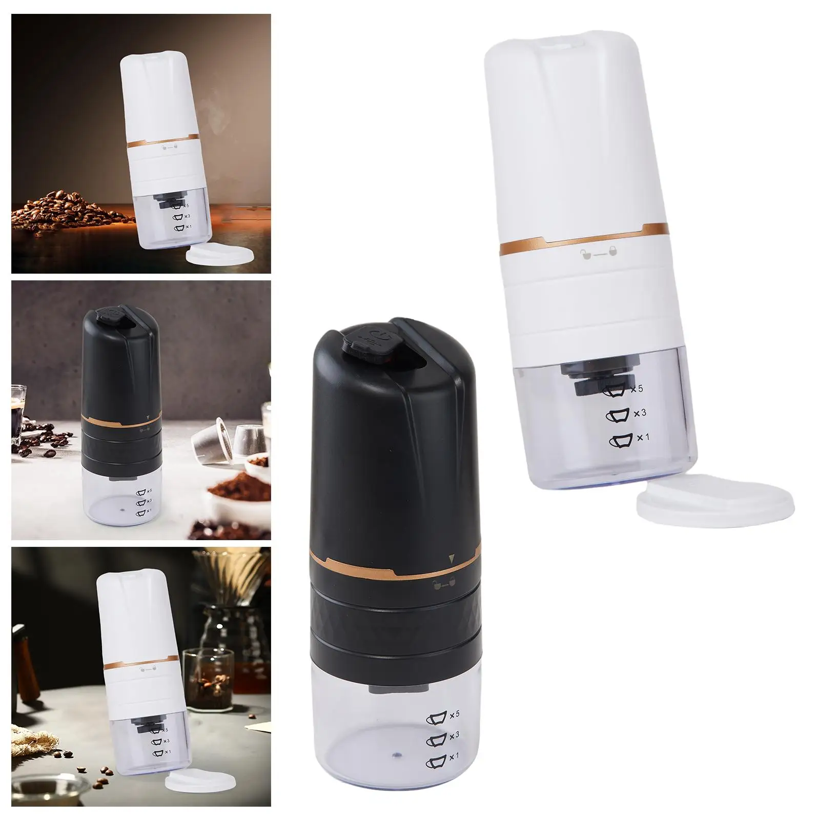 Portable Electric Coffee Grinder Adjustable Burr Mill Coffee Bean Grinder for Spices and Seeds Office Kitchen Household