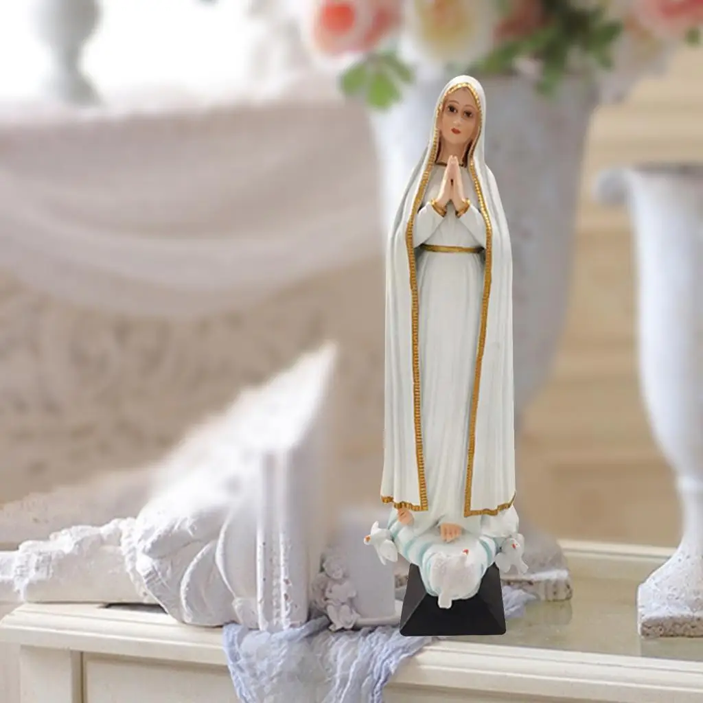Mary Figurine Collectibles Holy Statue Decorative Sculpture Mary Decorative Figurine for Bedroom Shelf Tabletop Living Room Home