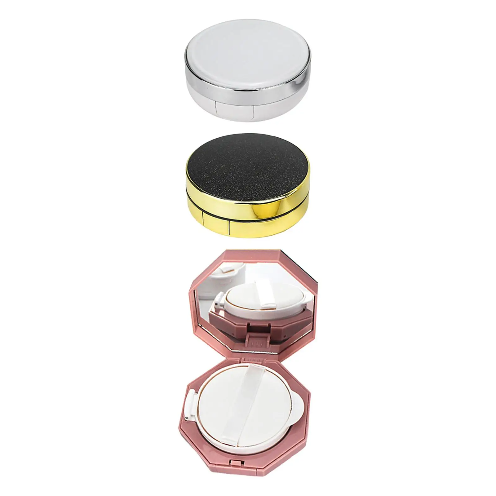 Air Cushion Box with Puff Cosmetic Powder Container Powder Case with Mirror DIY Make up Tool Portable Compact Empty Cosmetic Box