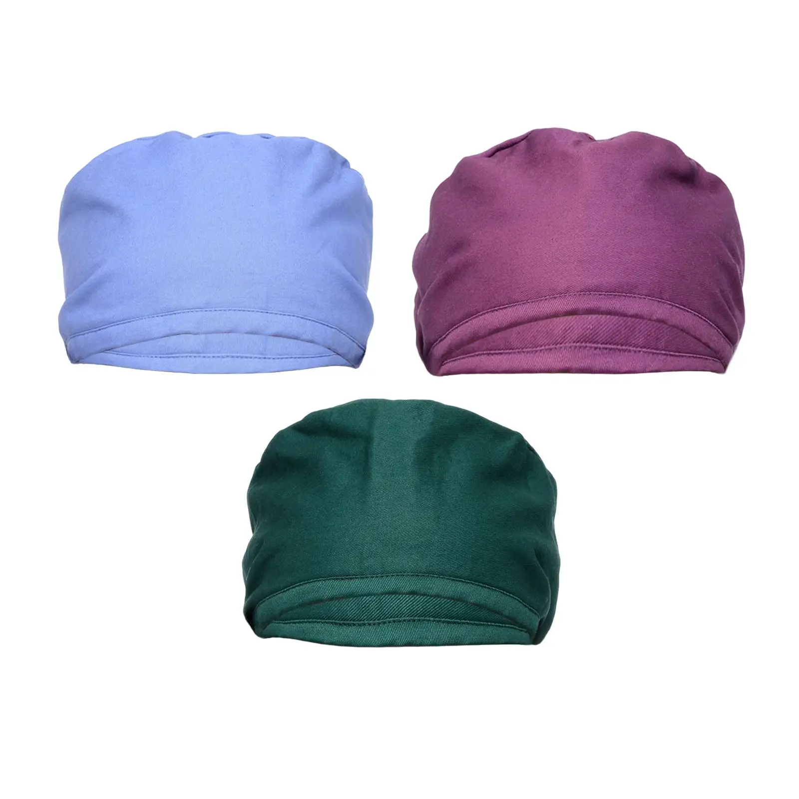Nurse Scrub Hat Working Headwear Uniform Breathable Sweatband Headcover Beanie Hat for Long Hair Nursing Turban Beauty Salon