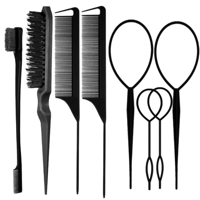 4pcs/3pcs French Braid Tool Loop Elastic Hair Bands Remover Cutter Rat Tail  Comb Metal Pin Tail Braiding Combs Hair Styling Tool - AliExpress