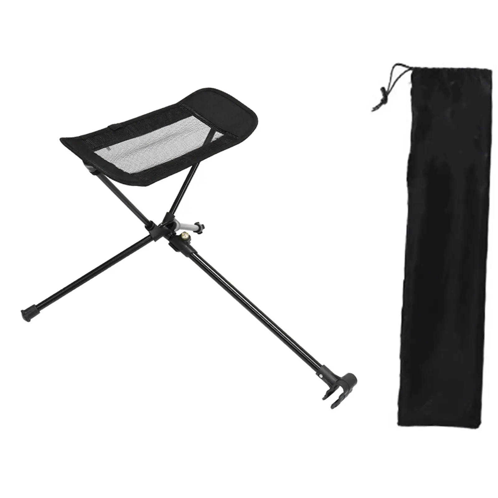 Folding Chair Footrest Retractable Adjustable Foot Stool for Picnic Camping Outdoor