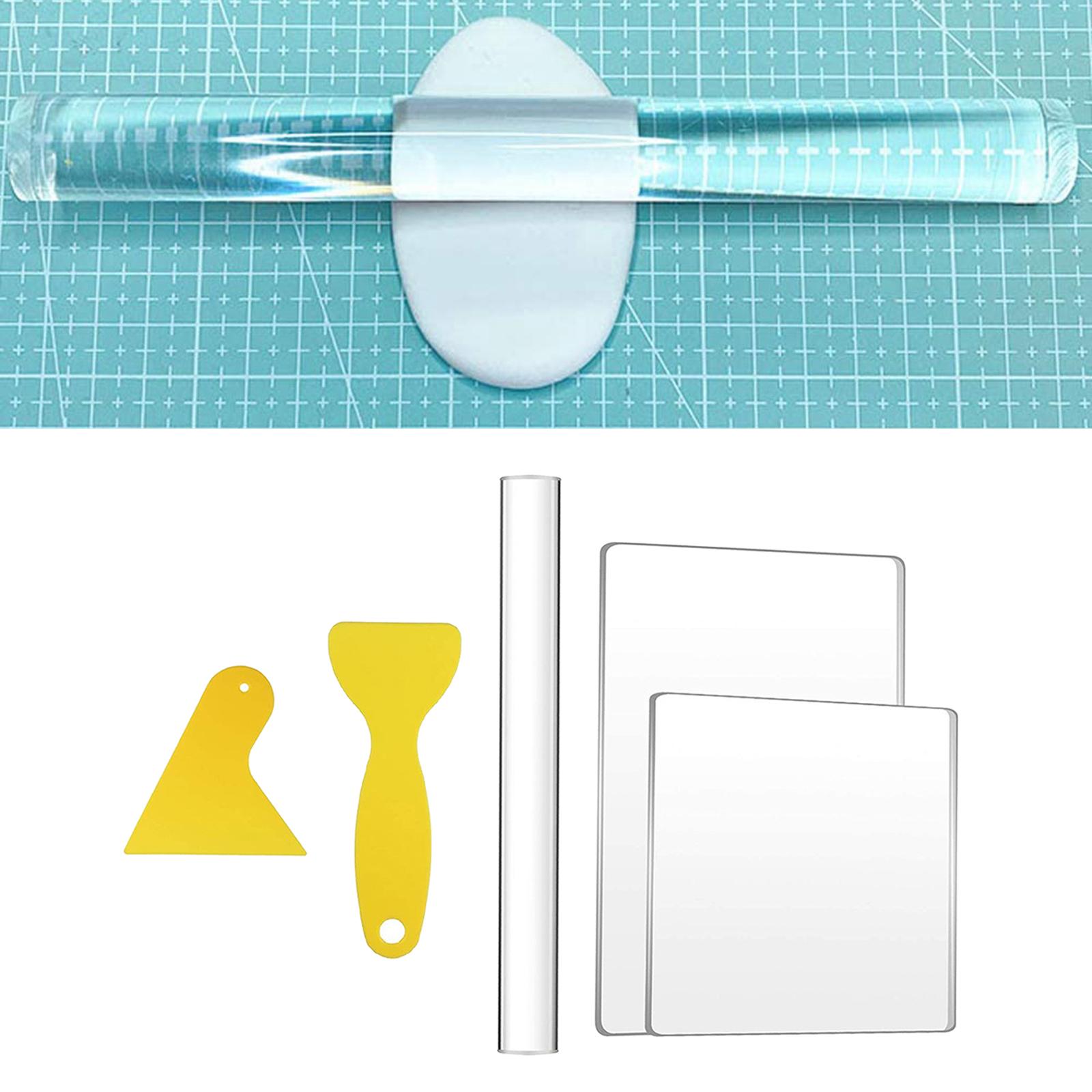 5Pieces Acrylic Clay Roller Set Ceramic Shaping Sculpting Clay Cutter Acrylic Sheet Polymer Clay Tools Pottery Tool