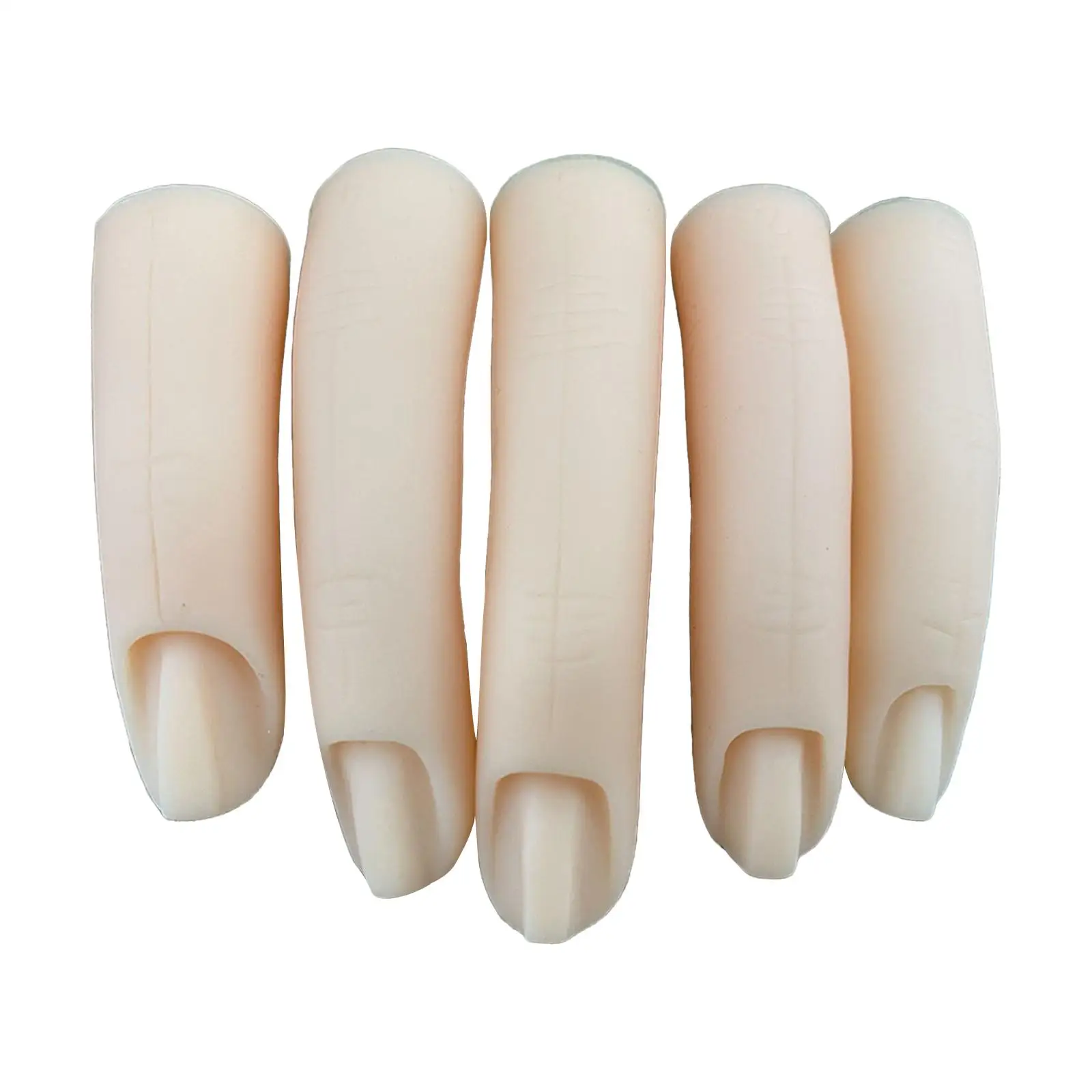 5x Silicone Practice Finger Training Display Tools Soft Mannequin Hands Reusable Nail Pratice Training Finger for Acrylic Nails