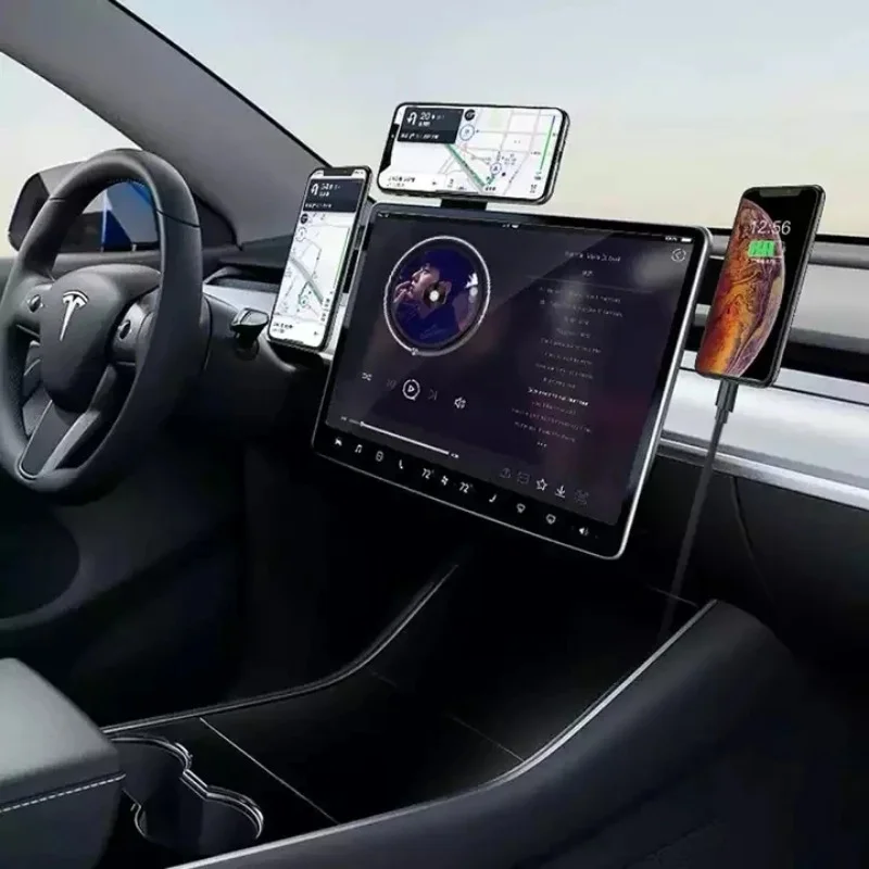 Phone Mount Adjustable Monitor Expansion Bracket Car Magnetic Screen Side Phone Support Holder for Tesla for PC
