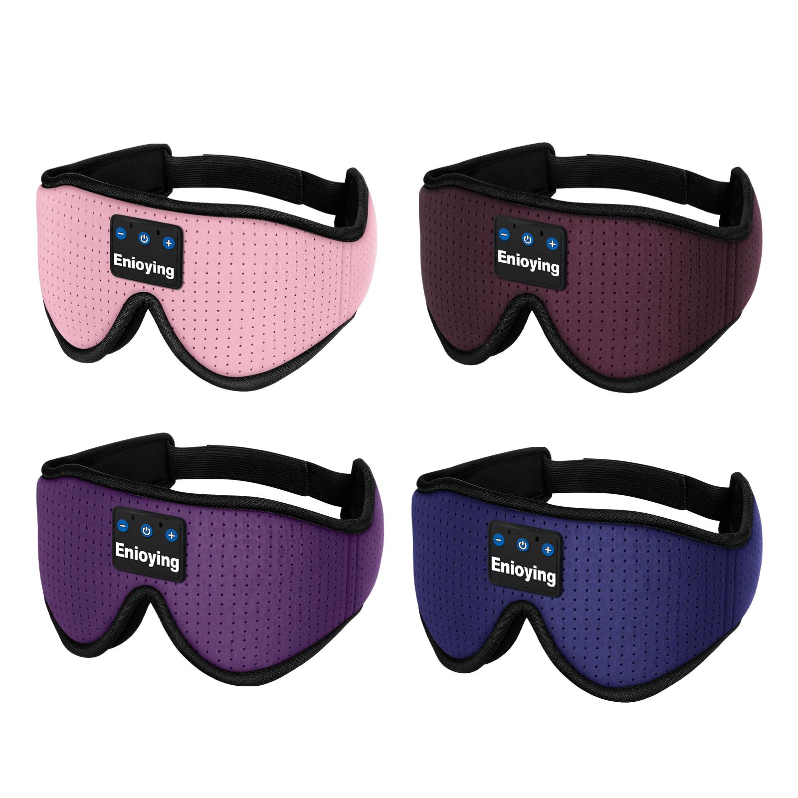 Bluetooth 5.2 Eye Mask Sleep Headphones 3D Sleep Mask Adjustable Breathable Wireless Music Headband Music Play for Travel Office