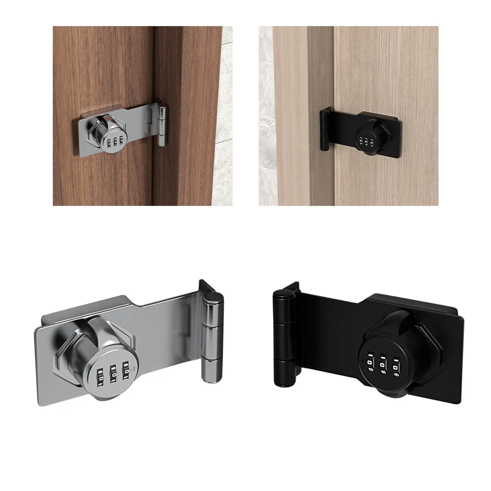 3 Digit Combination Lock Portable Durable Practical Lightweight Door Locks File Cabinet Lock Toolbox Drawer Metal Box Office