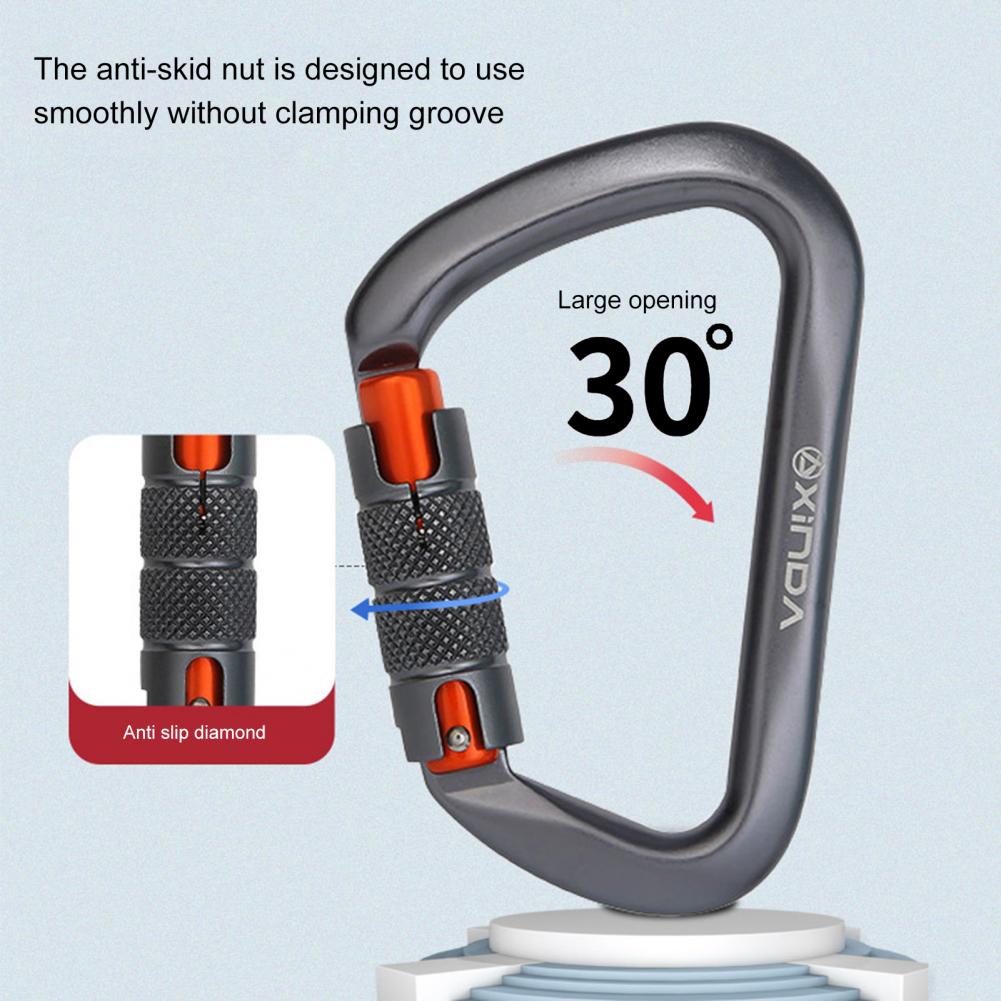 Description Picture 2 of itemClimbing Carabiner Anti-oxidation Wear Resistant Accessory O-Shape D-Shape Screw Climbing Lock for Mountaineering