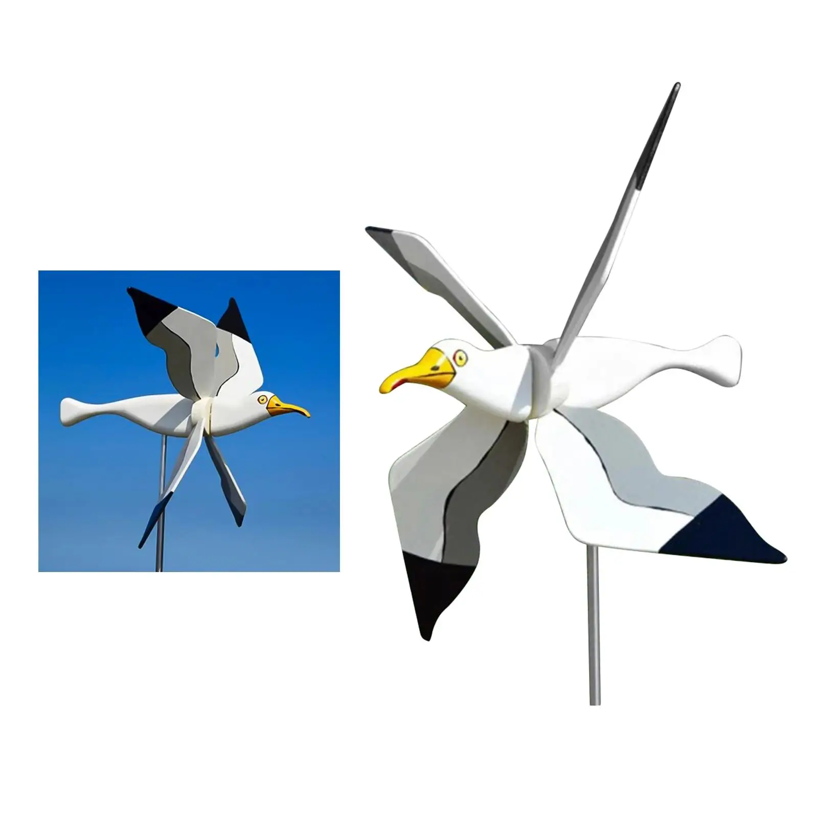 Lovely Seagull Windmill Garden Ornaments for Patio Outdoor Garden Decoration