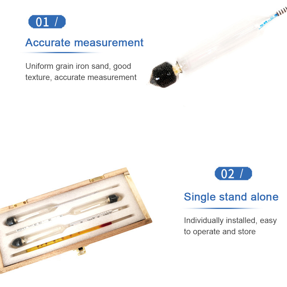 3pcs set Alcohol Meter Measuring Instrument Vinometer Thermometer