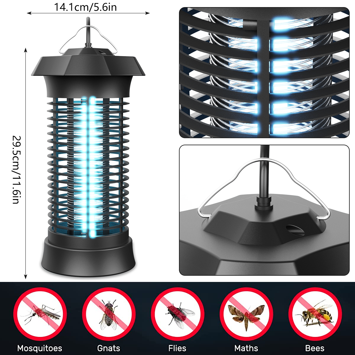 Лампа-убийца насекомых с американской вилкой, уличный Электрический аппарат  для уничтожения насекомых, волнистая USB лампа для отпугивания комаров, 365  нм | AliExpress