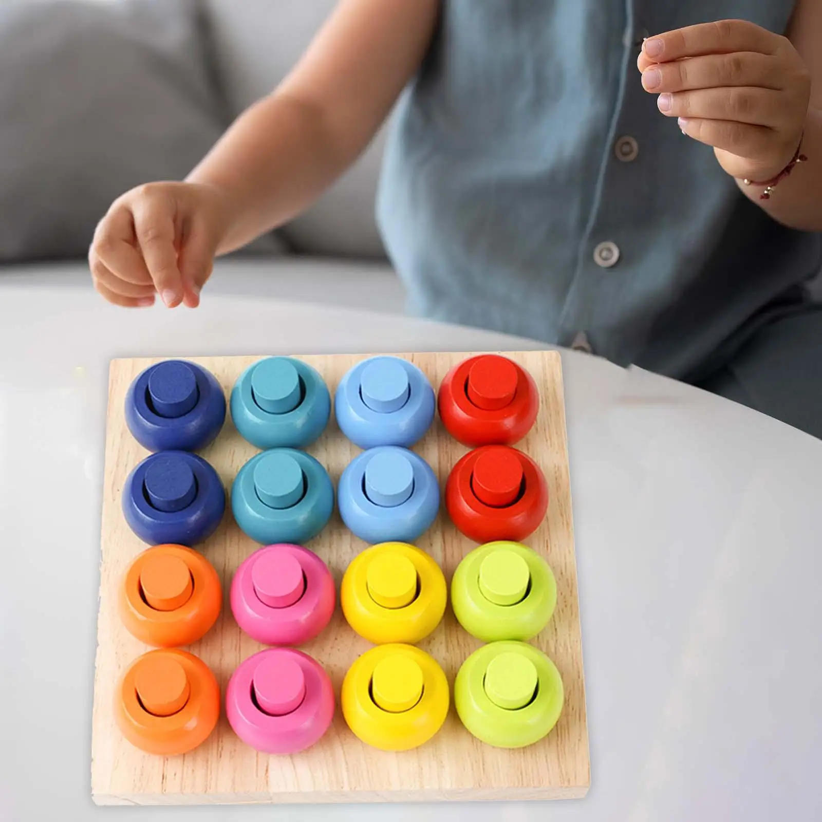 Color Sorting Stacking Rings Board Wooden Stacking Peg Board Math Peg Number Boards Learning Counting Toys Puzzle for Toddler