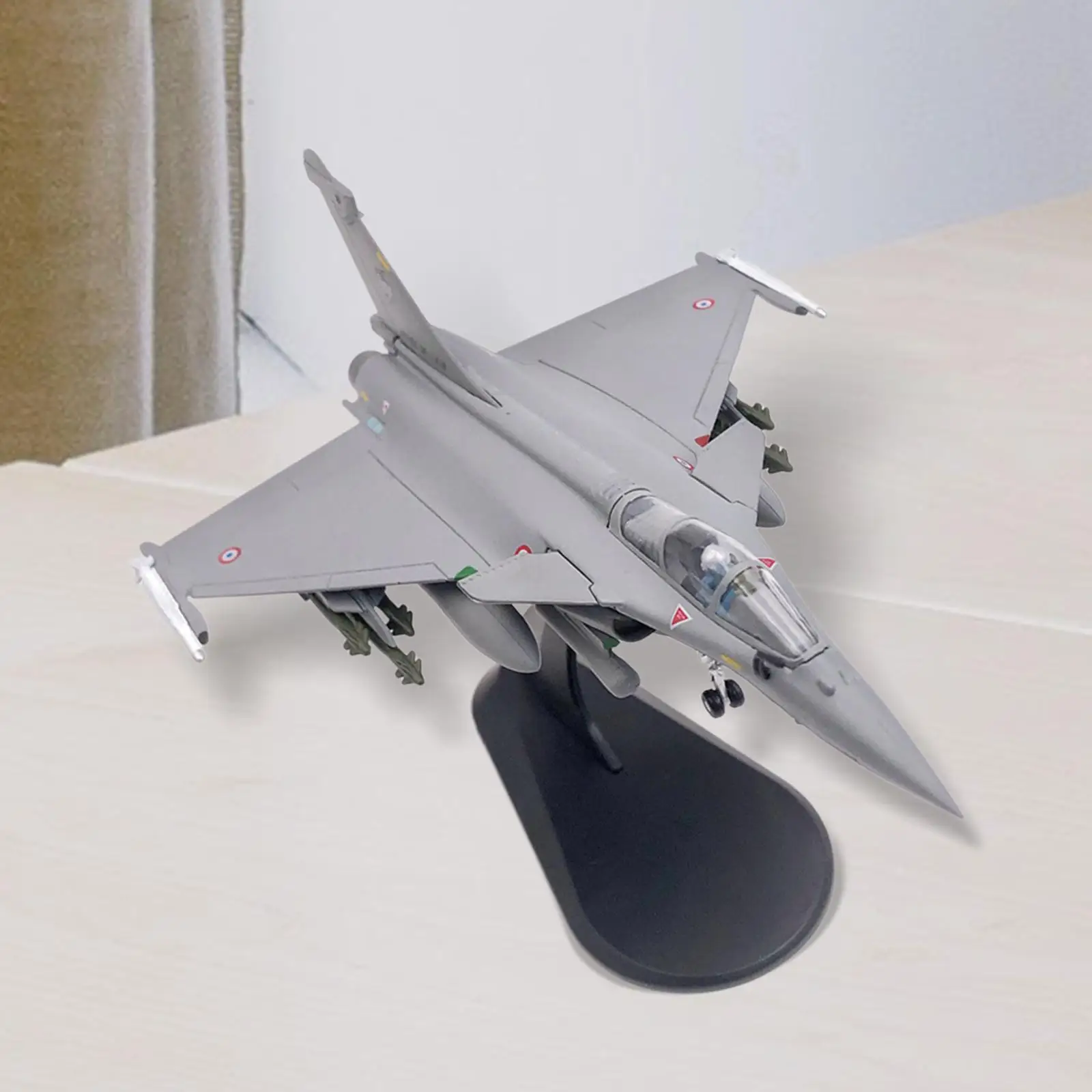 1/100 Scale French Plane Model Simulation Aircraft Model with Stand Fighter Model for Shelf Home Bedroom Collectibles Decoration