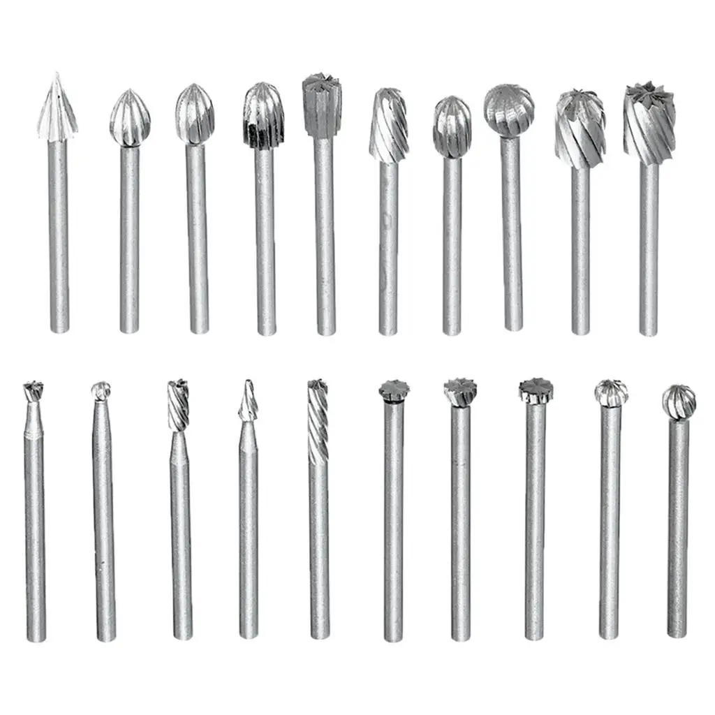 20Pcs 3mm Routing Router Bits Carpentry Router Bits Drill Bits for Carving