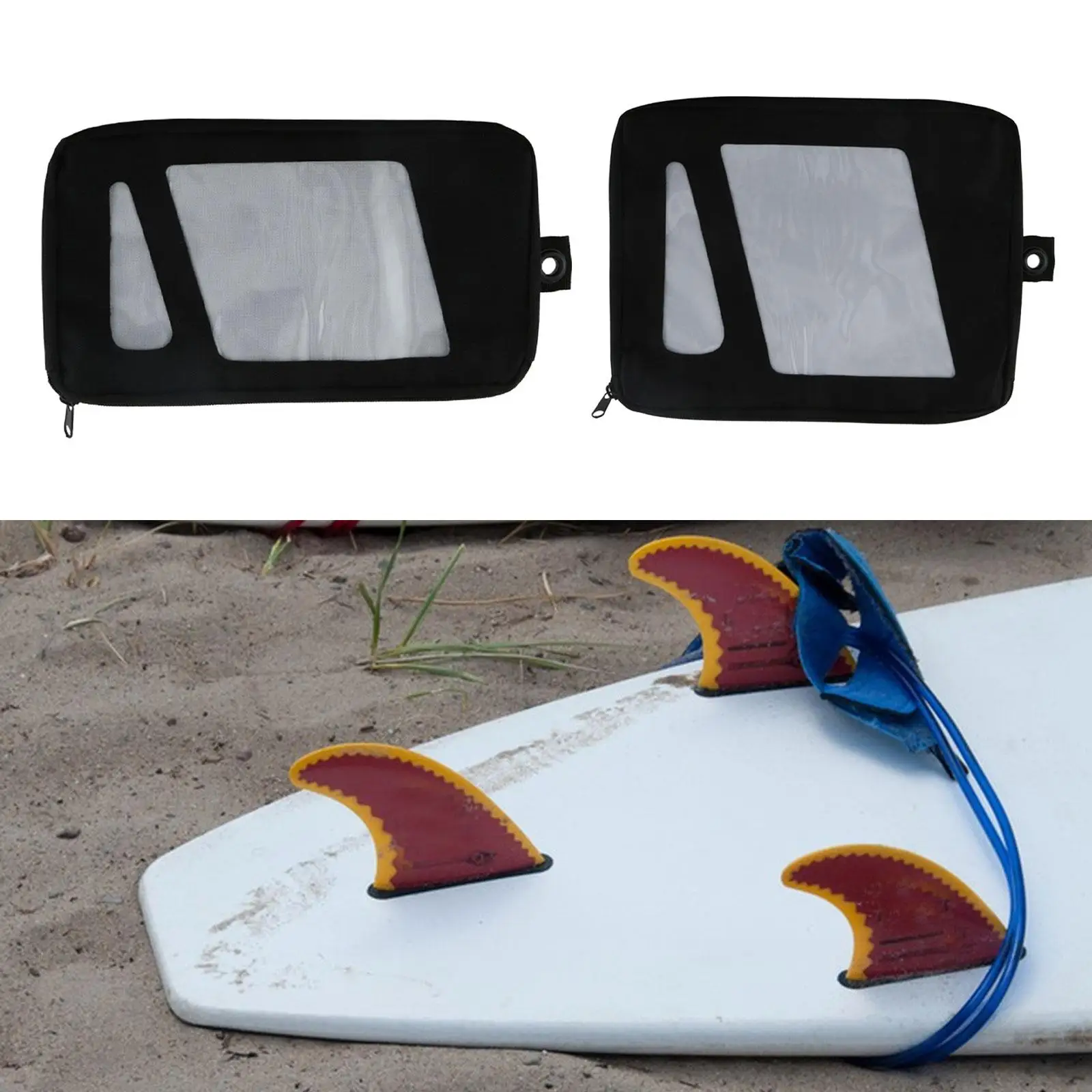 Surfing Fin Wallet Surfing Skeg Pocket Storage Bag Organizer Surf Board Carrier Pouch for Ocean Shortboards Surfing Kiteboards