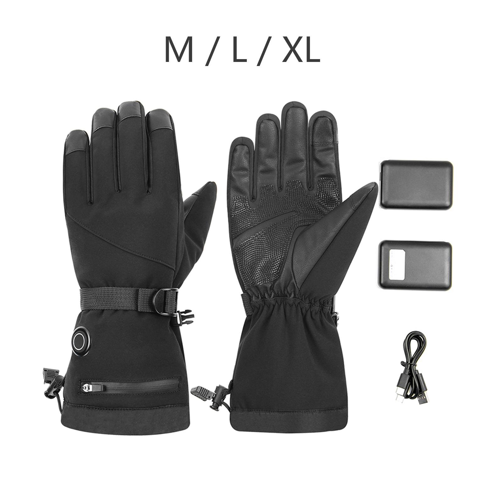 Electric Heated Gloves Waterproof Windproof for Workout Skiing Skating