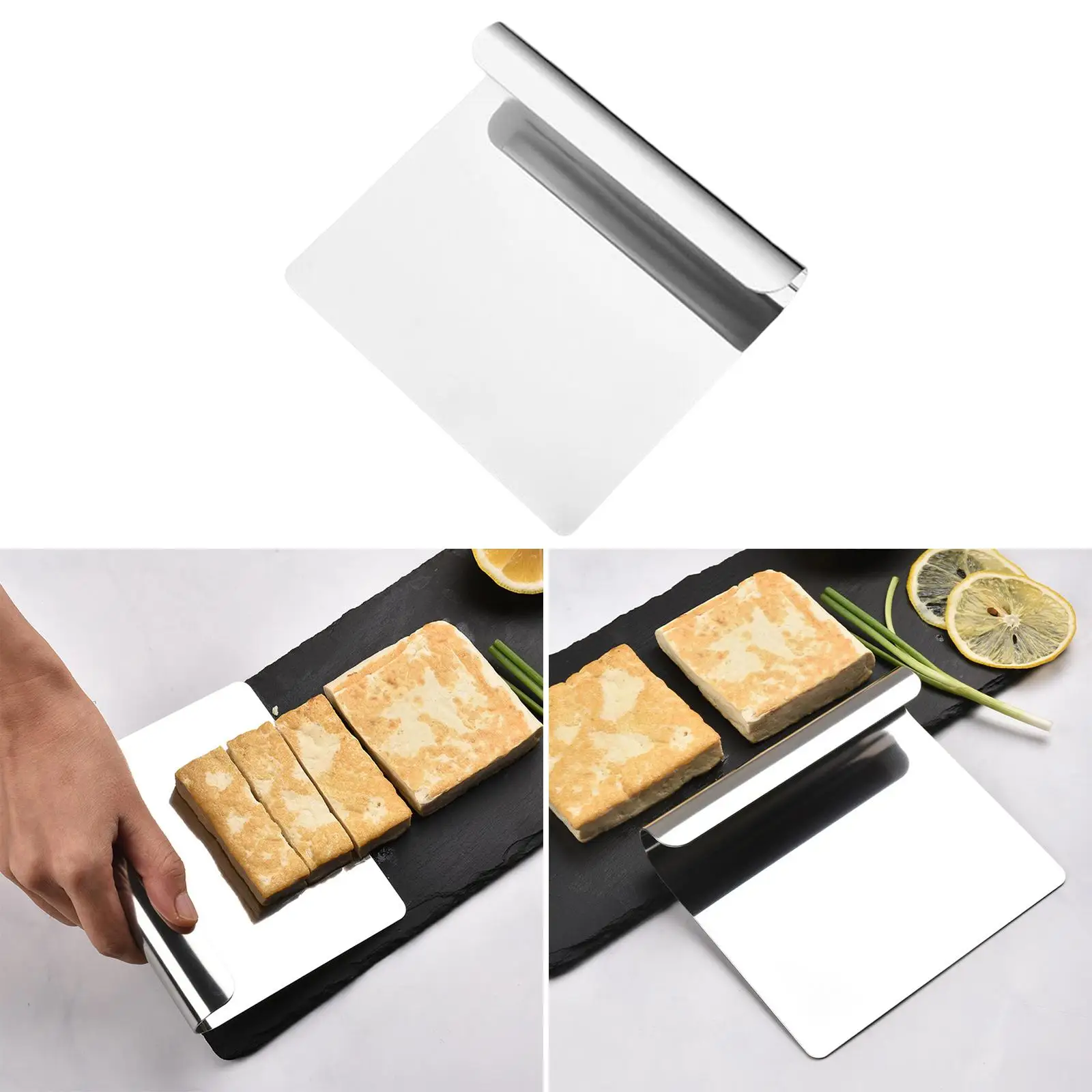 Multipurpose Bench Scraper Dough Slicing Cutting Tool with Grip Portable Dough Cutter for Chopping Nuts Bread Cutting Pizza