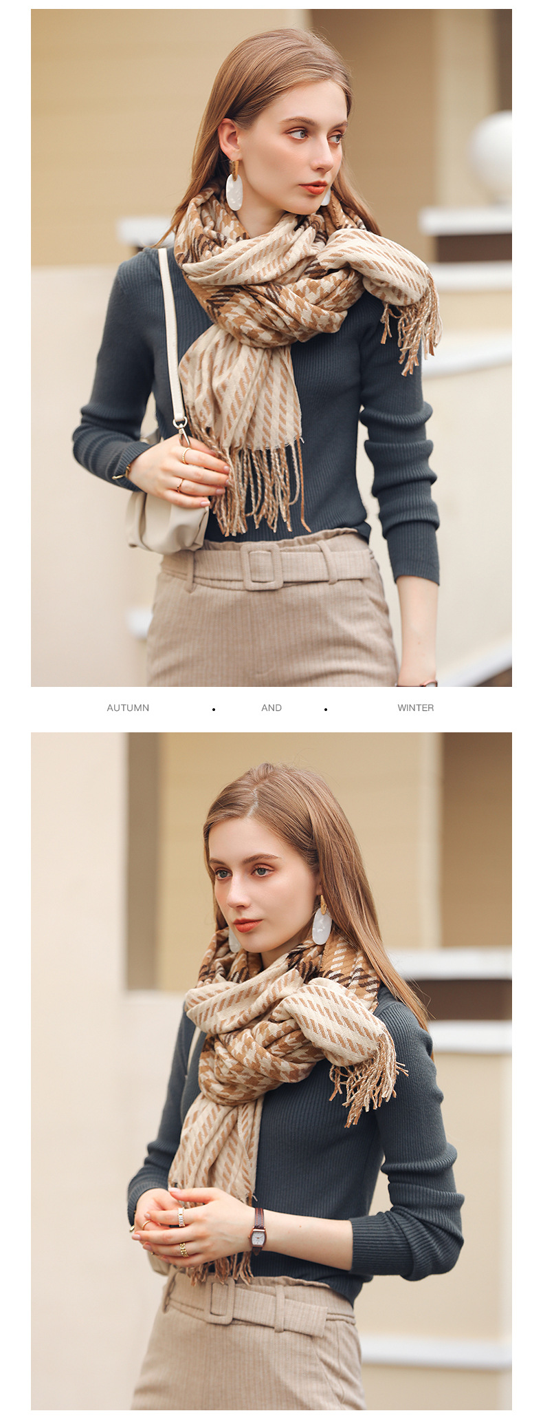 Mode Grün Schal Frauen Design Kaschmir Schals Für Männer Dame Schal Wraps Quaste Pashminas_voghion.com