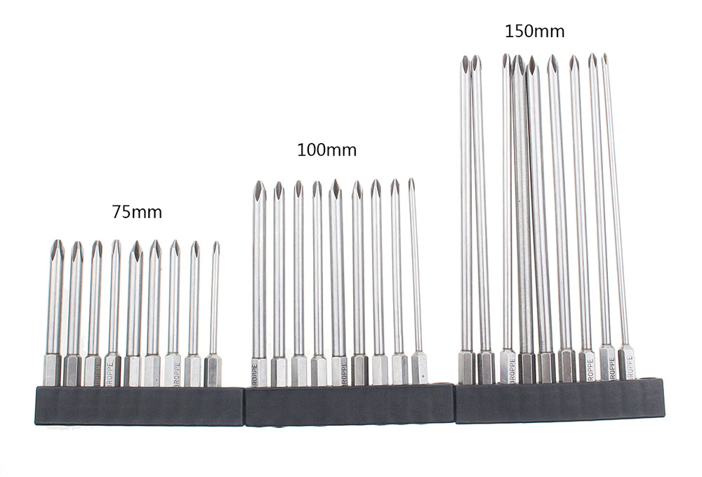 Description Picture 4 of item9pcs Magnetic Philips Screwdriver Set 1/4 Inch 6.35mm Shank S2 Alloy Steel 75mm 100mm 150mm Long Magnetic Hex Screwdriver Bit