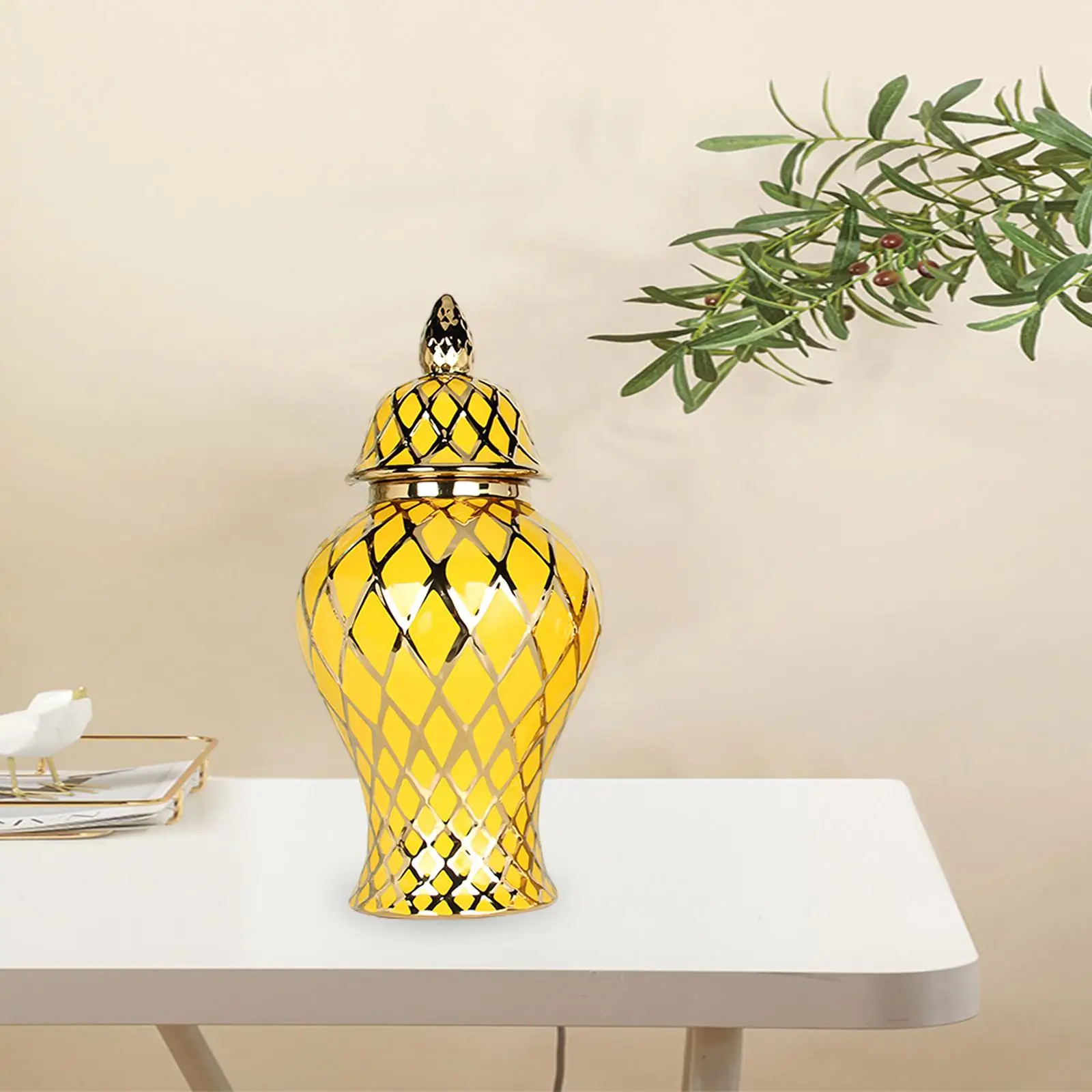 Ceramic Vase Table Centerpieces Decorative Accessories Porcelain Ginger Jar for Storage Tank Party Livingroom Office Bedroom