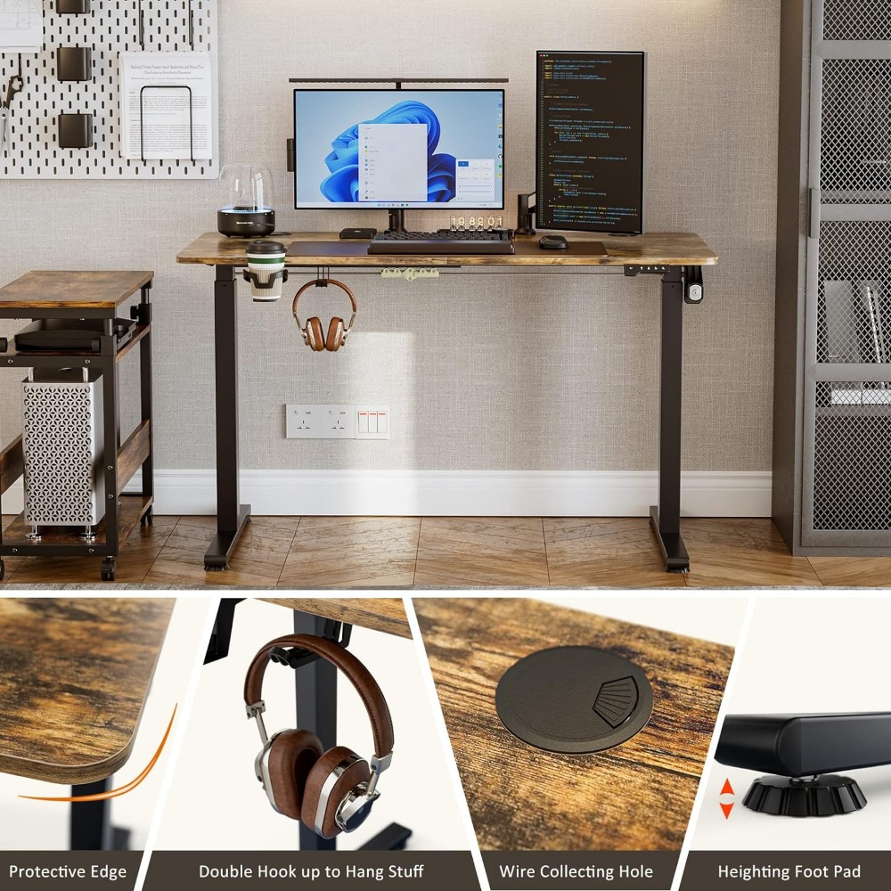 Description Picture 5 of itemElectric Adjustable Height Desk Table Computer Desks Standing Desk - Stand Up Desk With Splice Board 48 X 24 Inches Furniture