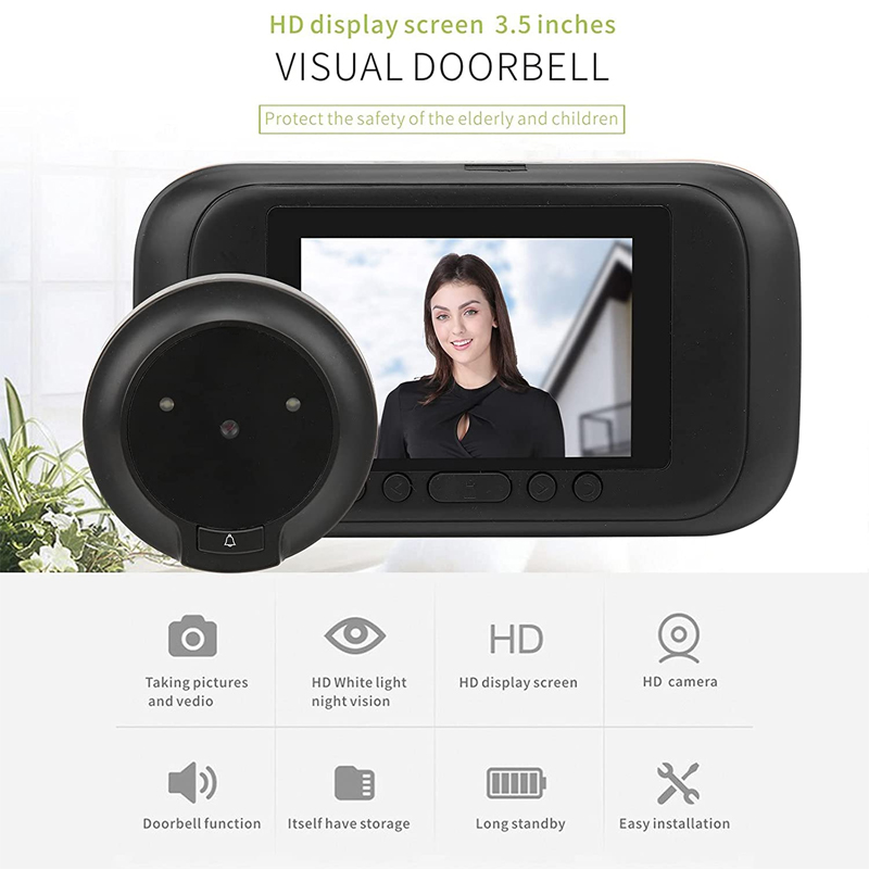 Intelligent Video Doorbell, Digital Door Peephole Viewer,