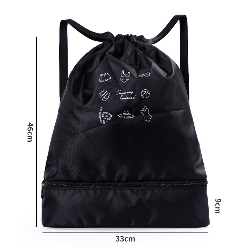 Schwimm rucksack mit Kordel zug für Kinder Nass-und Trocken trennung Wasserfester Sport training Großraum rucksack – Detail 2