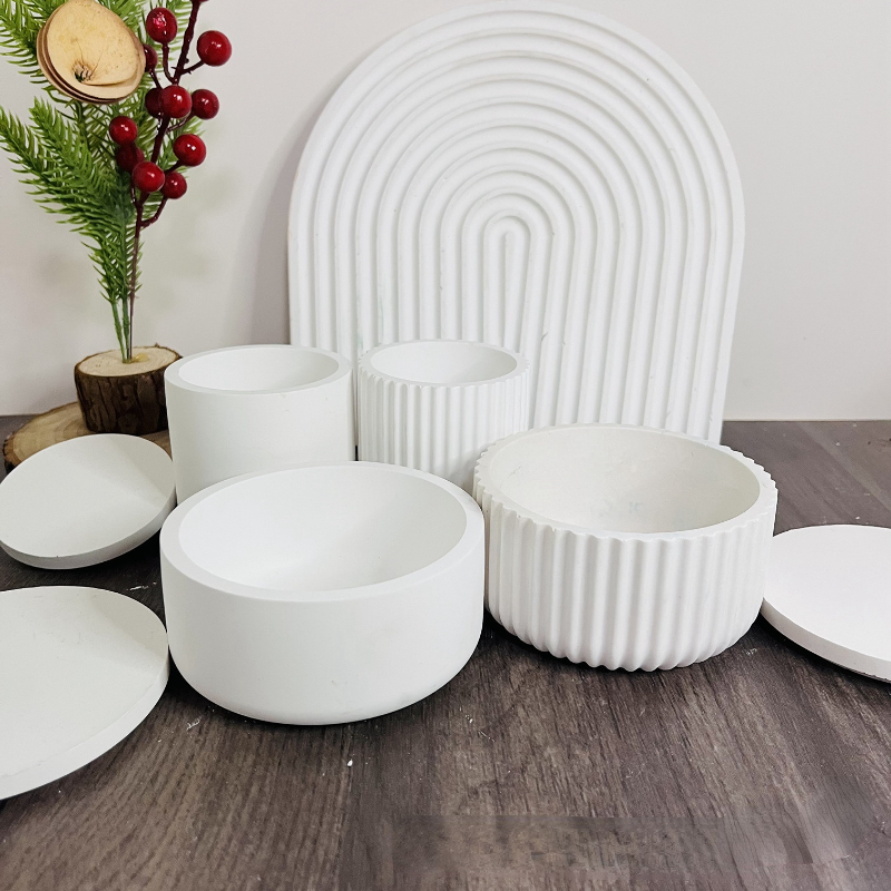 Description Picture 2 of itemConcrete Flowerpot Mold DIY Candle Cup Silicone Molds Storage Boxes with Lids Molds Jars Bottles Gypsum Concrete Mold