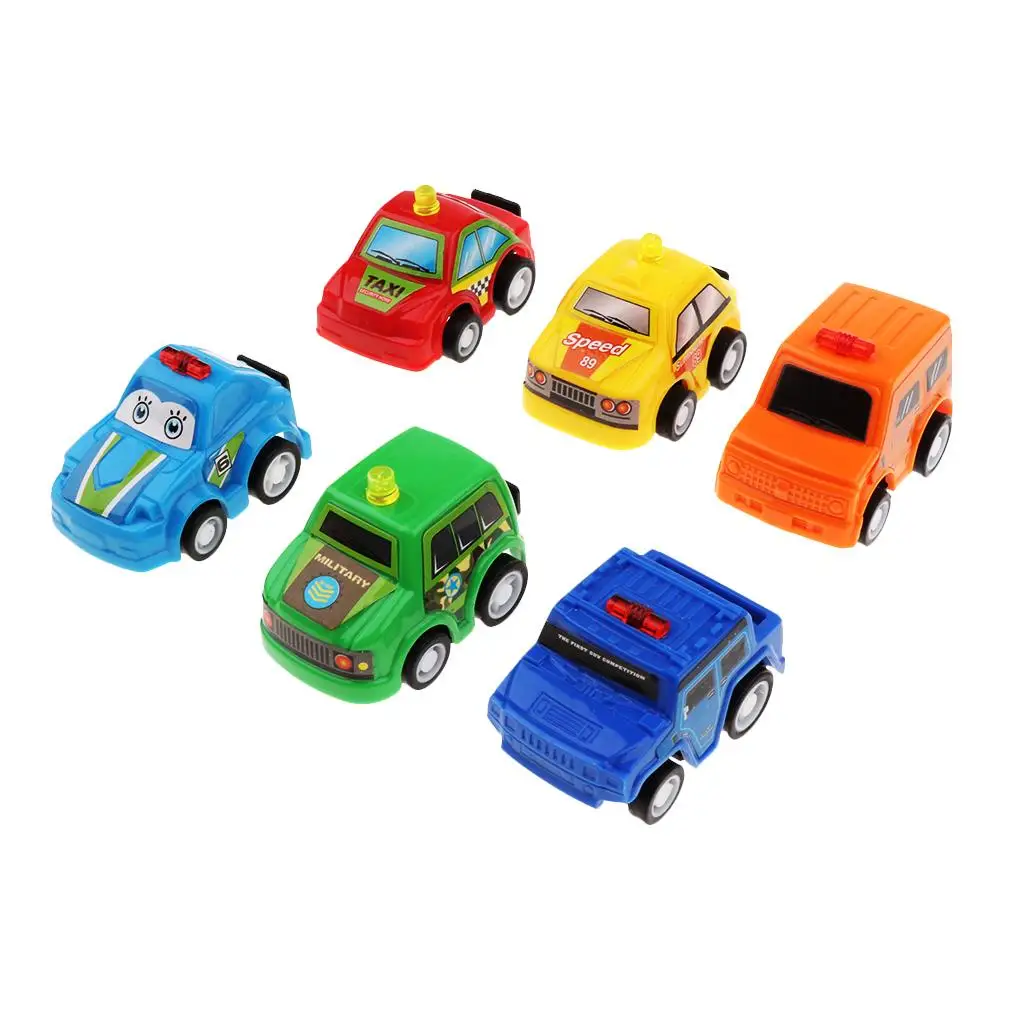 6 pcs Classic Boy&Girl Vehicle Kids Child Toy Mini Small Pull Back Car Racer